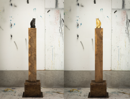 ATHENE NOCTUA ( on wood )